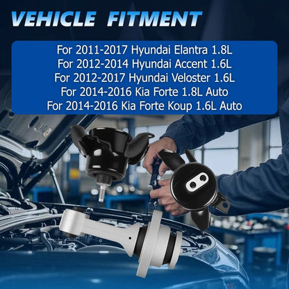 3PCS Motor Mount Set for Hyundai Elantra (2011–2017) A71047, A71020, A71029