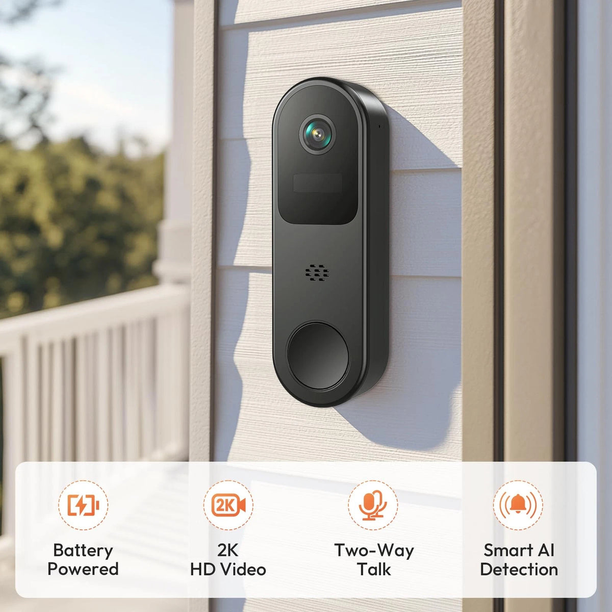 2K HD Battery Doorbell Camera for Belleye (2023)