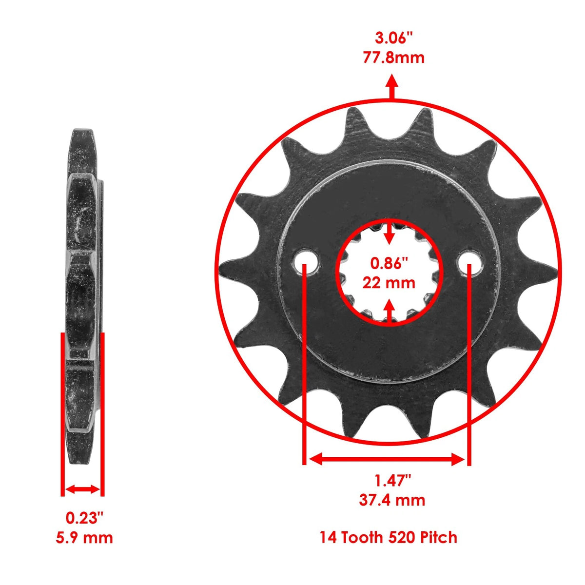 Drive Chain & Sprockets Kit for Kawasaki KFX400 KSF400A (2003–2006) EG2021CH107XO