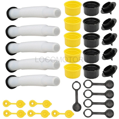 5X Replacement Gas Can Spout Nozzle Vent Kit for Plastic Gas Cans (Old Style)