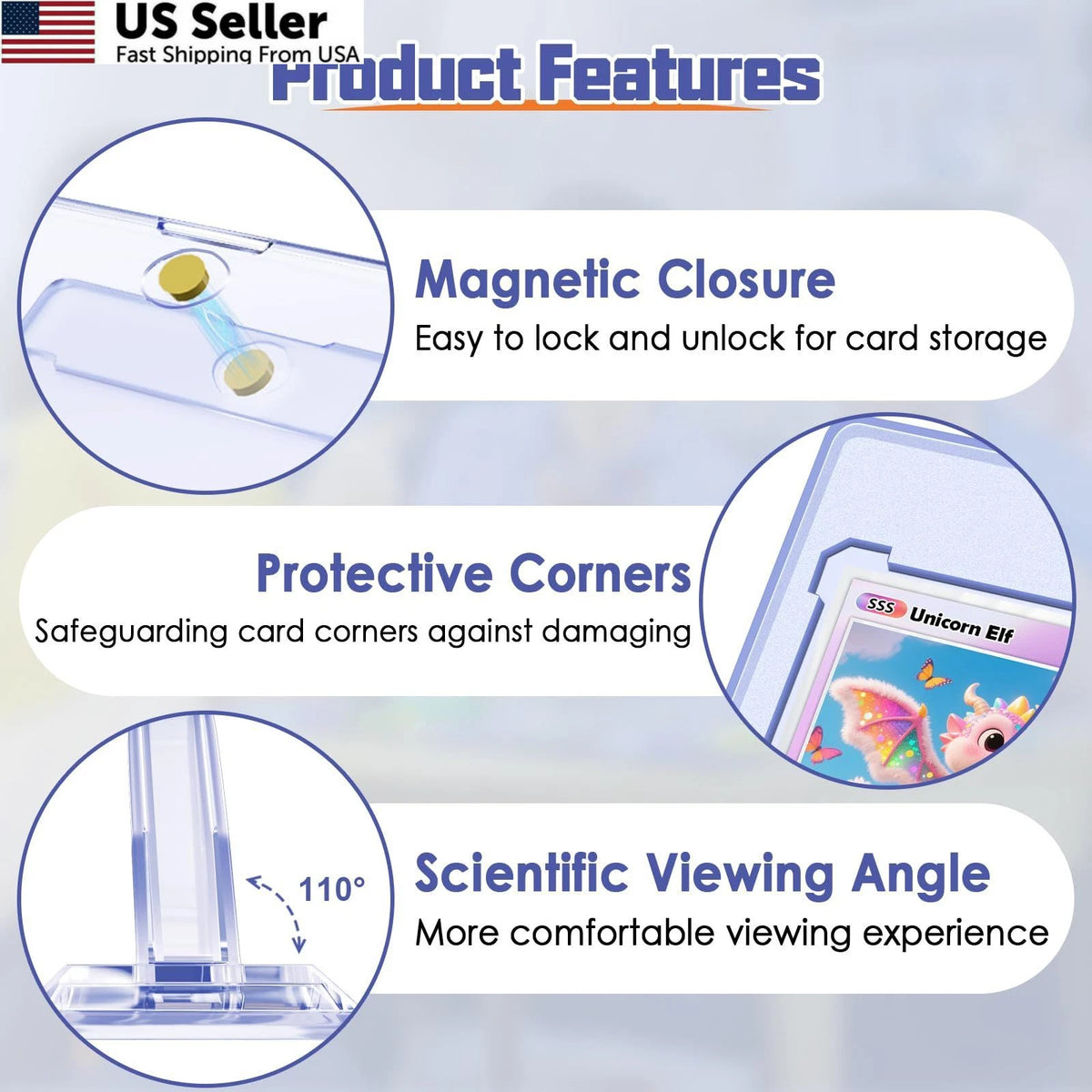 12Pcs Magnetic Card Holders for Trading Cards - Clear