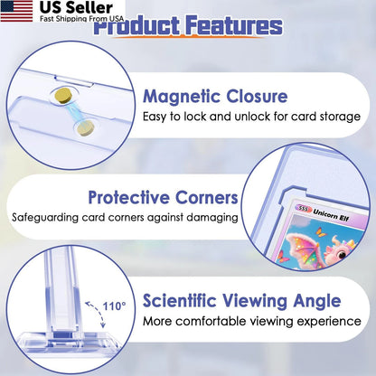 12Pcs Magnetic Card Holders for Trading Cards - Clear