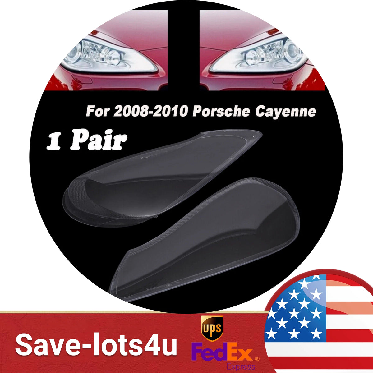 Headlight Lens Covers Kit for Porsche Cayenne (2008–2010)