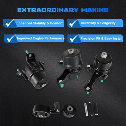 Set of 4 Motor Mounts for Toyota Camry 2.4L (2002–2006) A4203 A4204 A4207