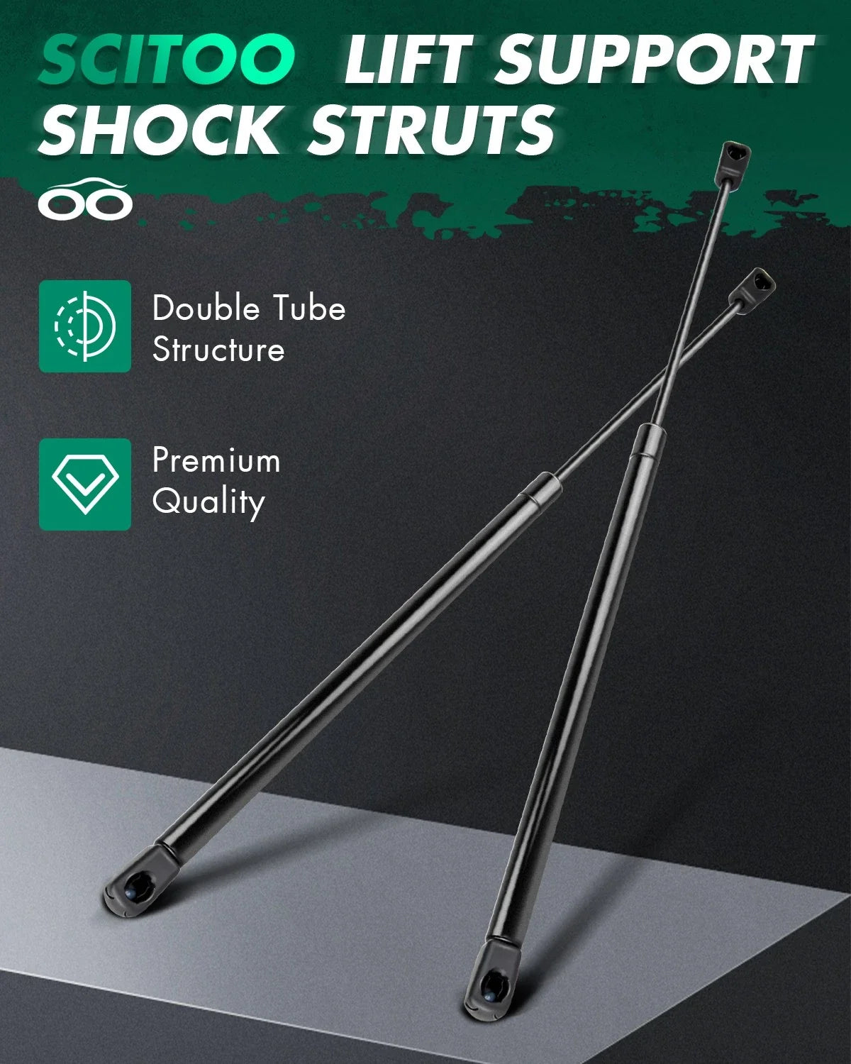 2X Tonneau Cover Lift Support Gas Shock Strut for C16-08054B (Fits Truck)