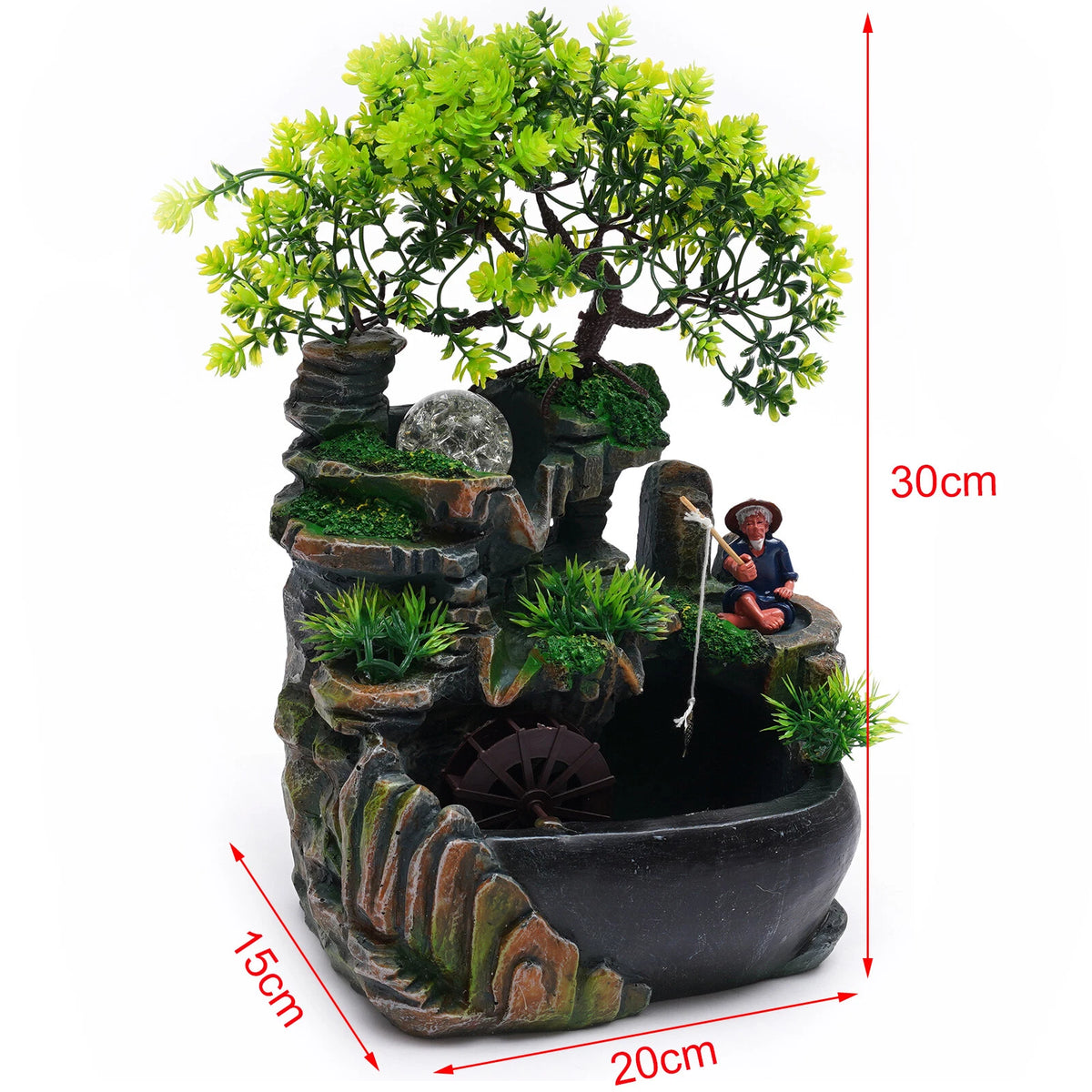 Indoor Water Fountain for Zen Desk Rockery Tabletop Ornament