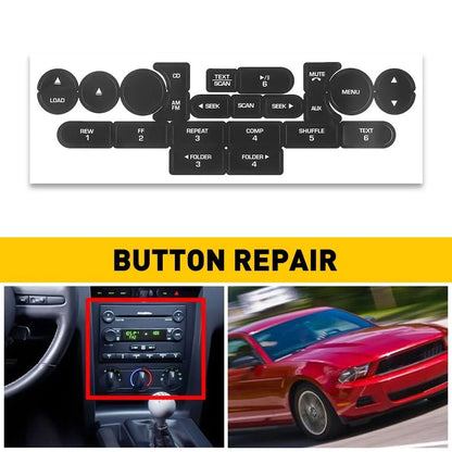 Black Radio Stereo Button Repair Decals for Ford Mustang (2005–2009)