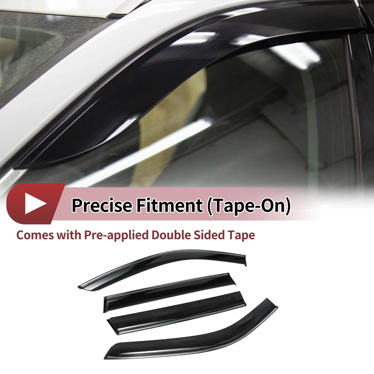 Set of 4 Window Deflectors for Honda CR-V (2023–2024) Side Vent Visors Black