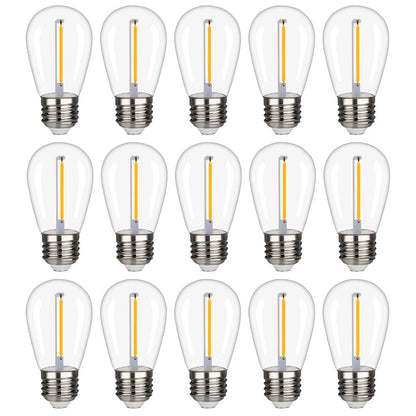 S14 Outdoor String Light Bulbs for (Shatterproof, Waterproof)