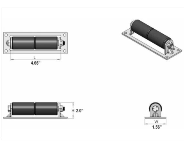 Surface Mount Slide Out Double Nylon Roller for Global Link (2006) SOR-SM-295-2006