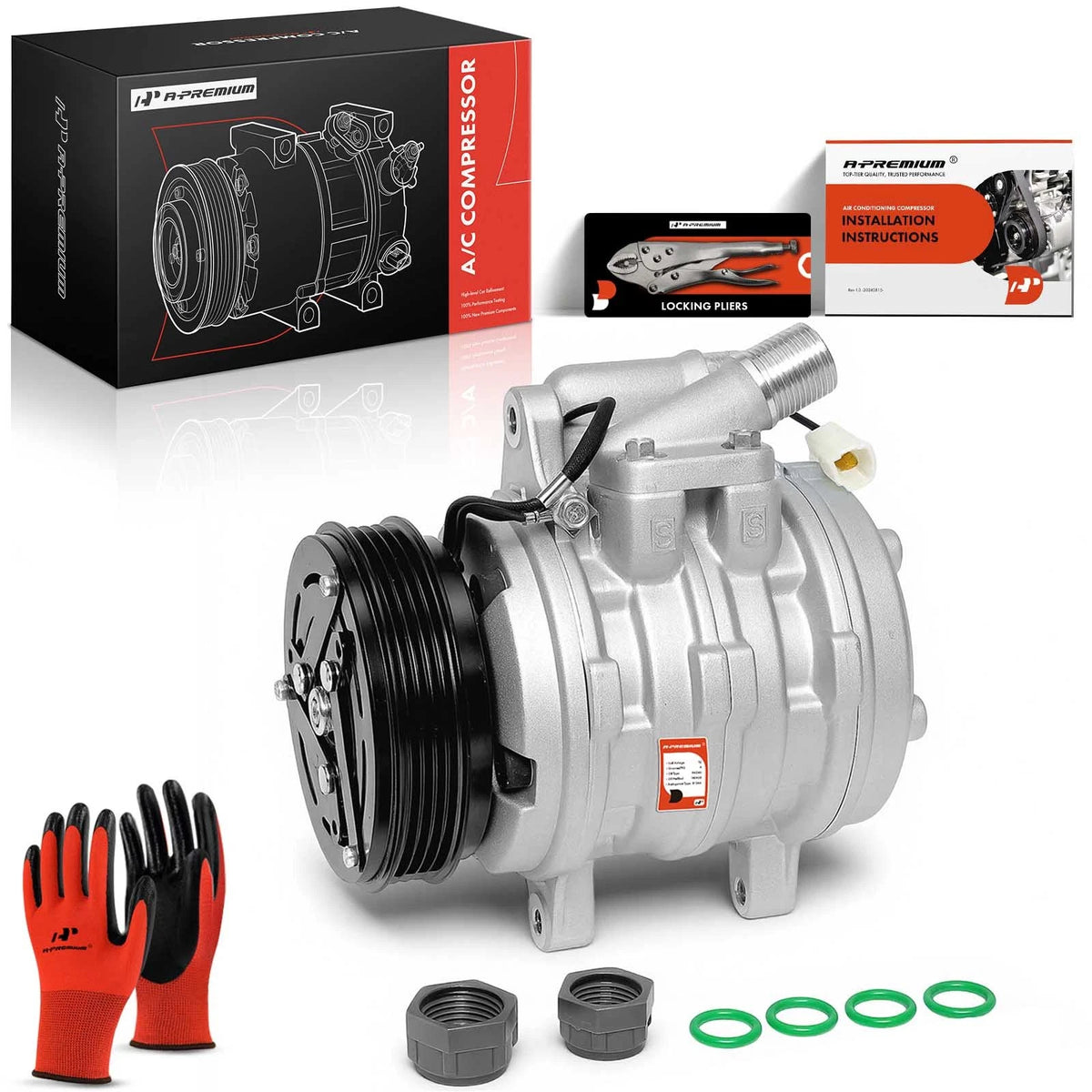 A/C Compressor with Clutch for Geo Metro Tracker Suzuki Swift Sidekick (1990–1998) - 12367701, 12367705, 9520060A51, 77311