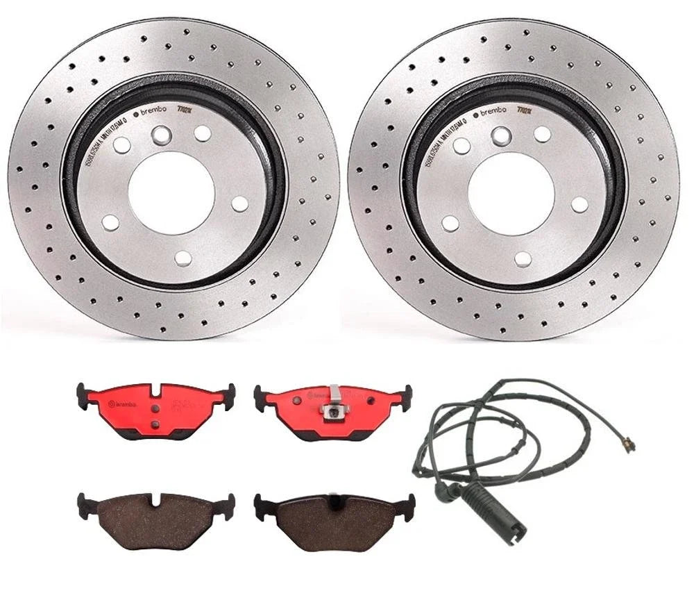 Brembo Rear Brake Kit with Ceramic Pads & Drilled Rotors for BMW E46 (1998–2006)