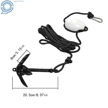 2X Folding Anchor Kit 1.5lb with 26.2ft Rope for PWC Canoe Jet Ski
