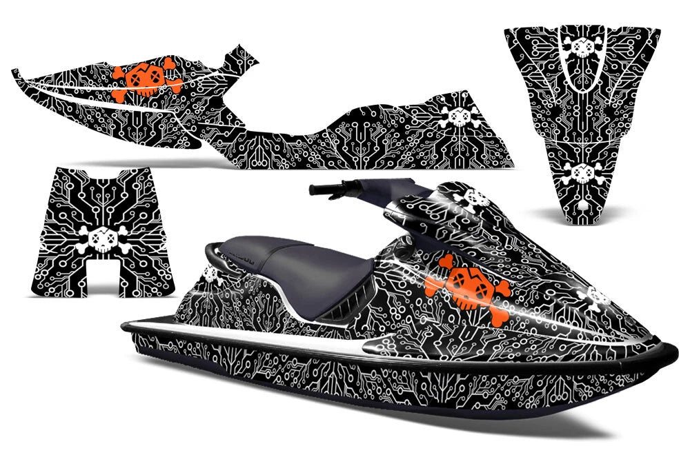 Graphics Kit Decal Sticker for Sea-Doo XP (1993–1996) CircuitBRKR White