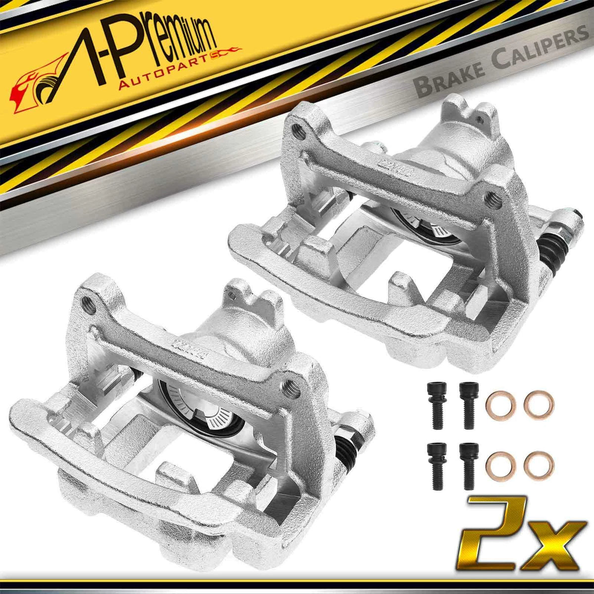 A-Premium Pair Rear Brake Caliper w/Bracket for Chevy Blazer Traverse (141.66543, 141.66544)