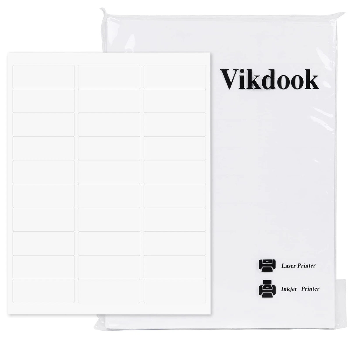 30 Up Labels for Us Letter (1" x 2-5/8") - 25 Sheets (750 Labels)