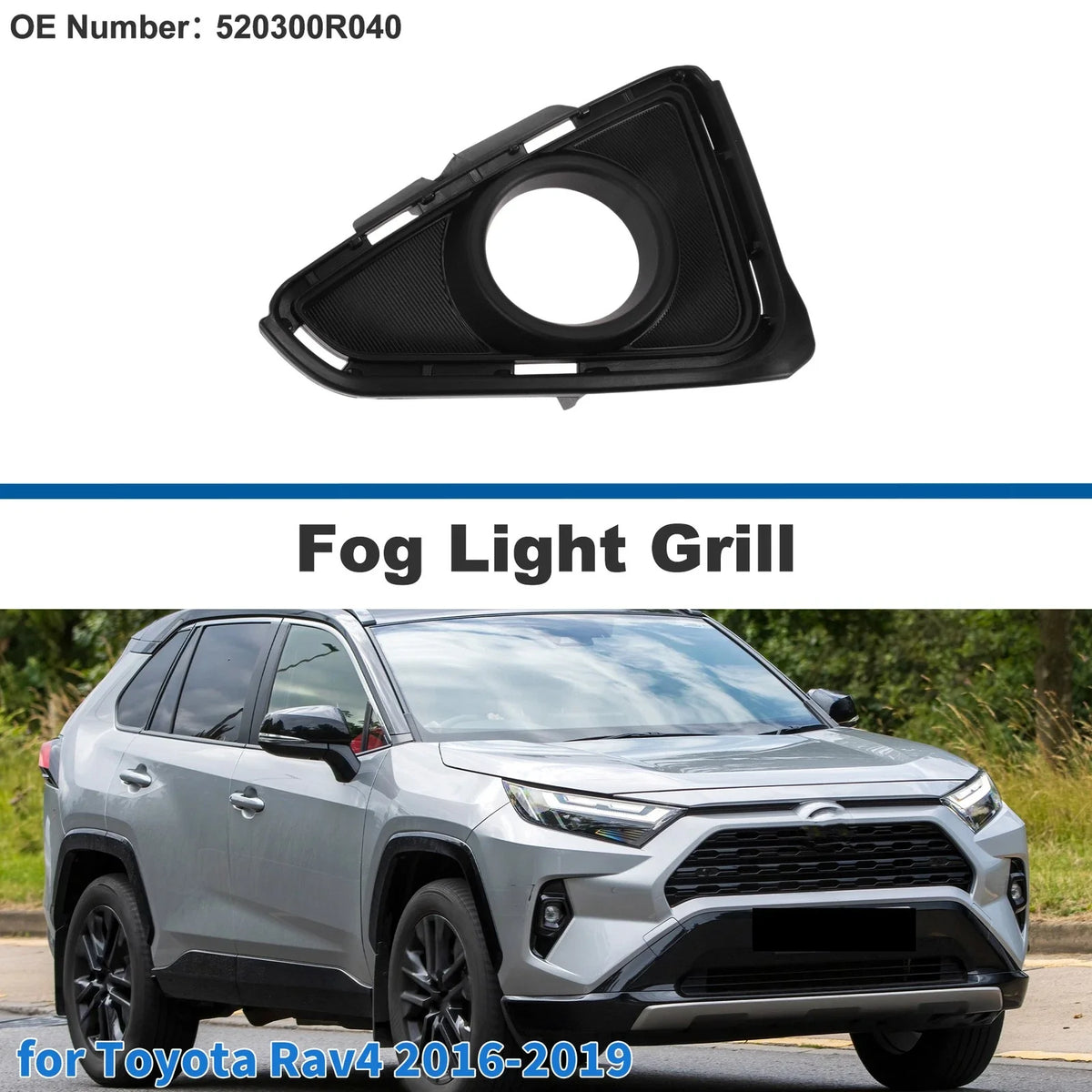 Front Right Fog Light Grill No. 520300R040 for Toyota RAV4 (2016–2019)