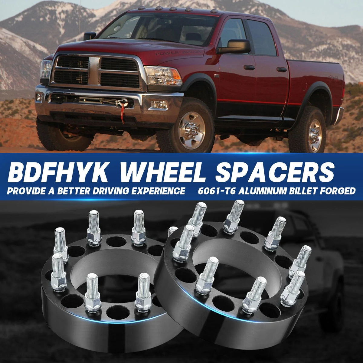 2 in Wheel Spacers for Ford F-250 F-350 Dodge Ram 2500 3500 (2011–2024)