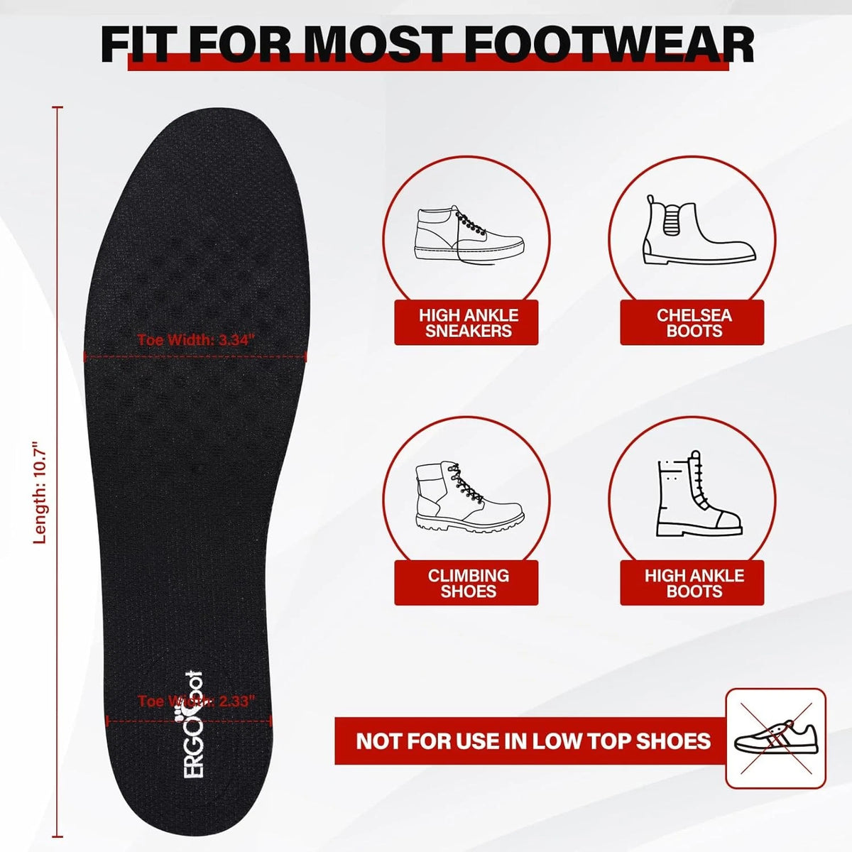 Height Increase Insoles for Men Women (Adjustable, Invisible)
