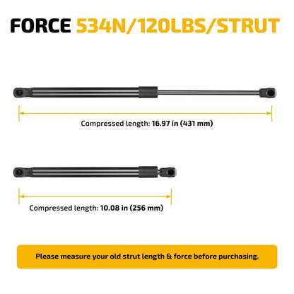 Gas Strut for Truck Topper Storage Lid Lift Support (17in, 120lb)