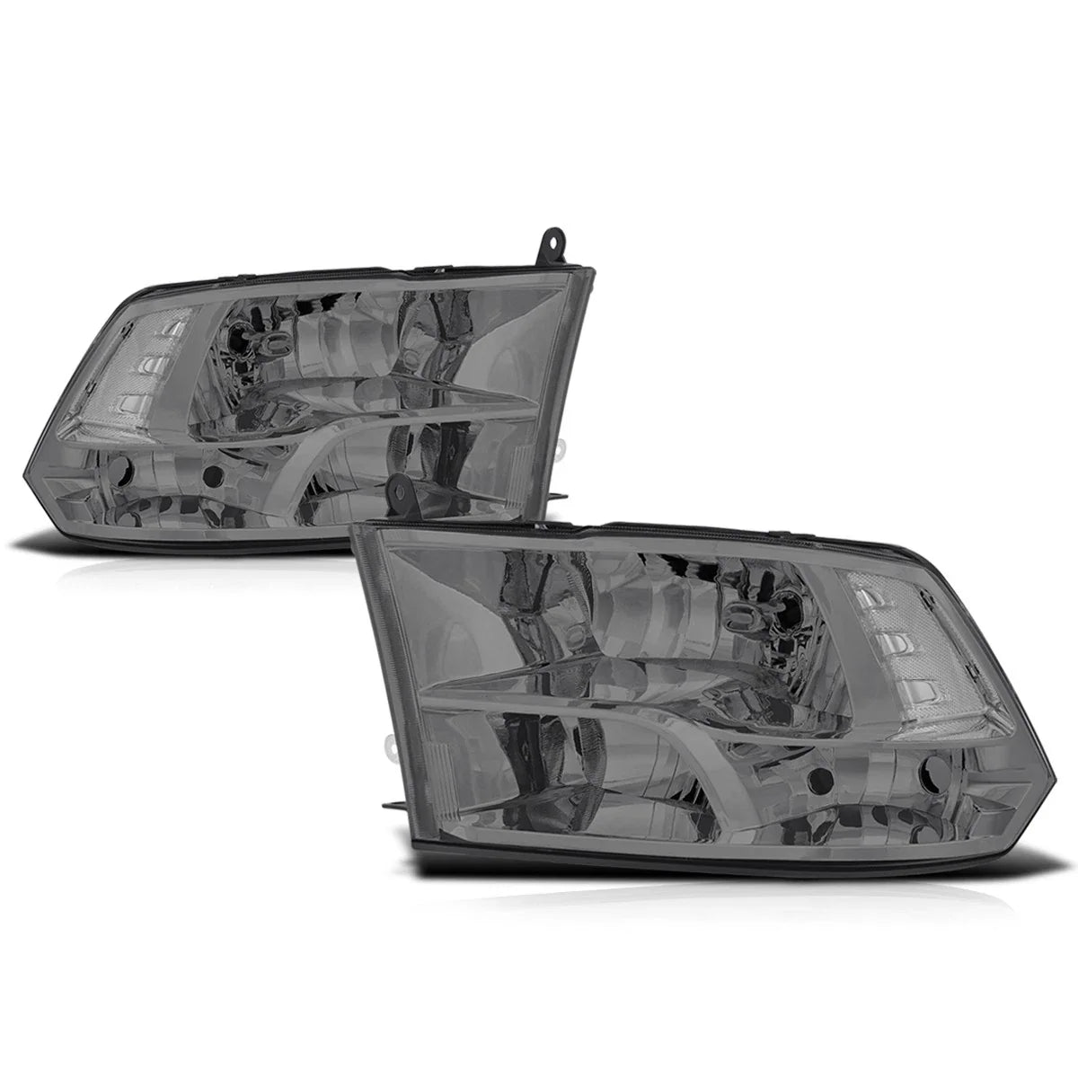 Headlight Assembly Set for Dodge Ram 1500-3500 (2009–2012) Smoked/Clear