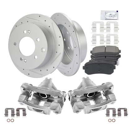 2X Brake Kit with Calipers Rear for Kia Forte5 Forte Koup (2010–2013) 18103759, S31542, P1157