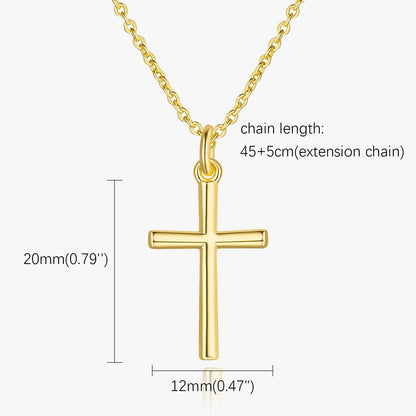 14K Gold Cross Necklace for Women (20mm)