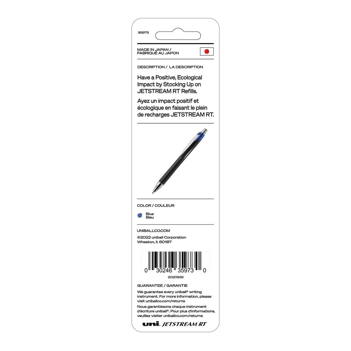 1.0mm Blue Ballpoint Pen Refills for Uniball Jetstream (No Part Numbers)