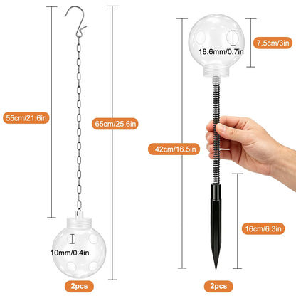 4Pcs Chicken Treat Dispenser Combo Hanging Balls & Spring Stake Feeders