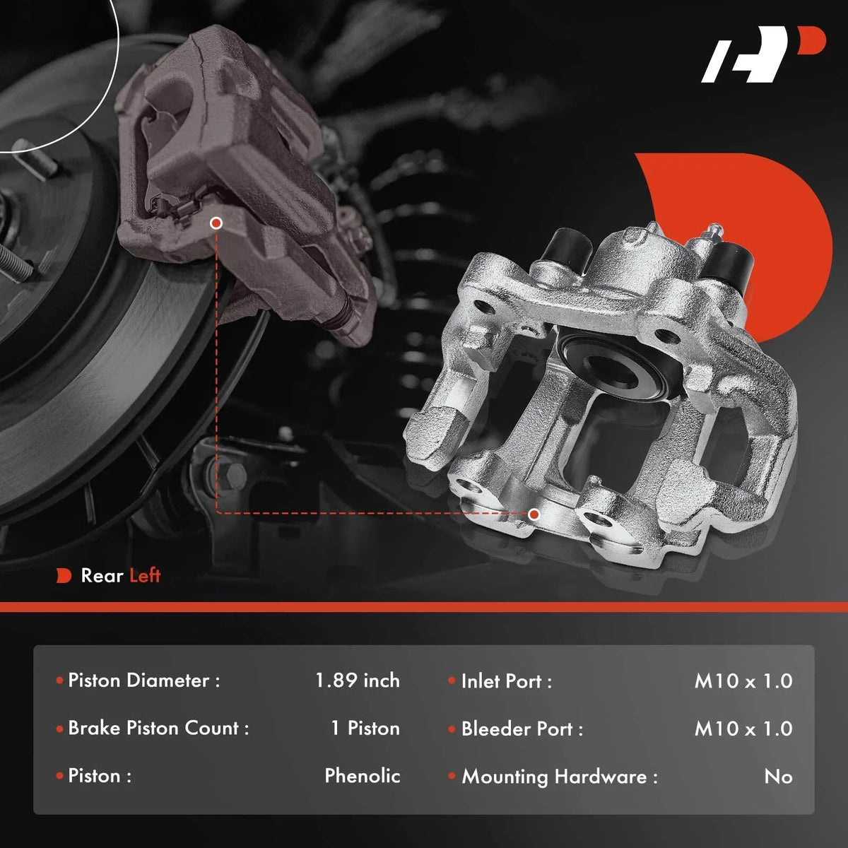 Rear Left Disc Brake Caliper with Bracket for Jeep Grand Cherokee (2011–2022)