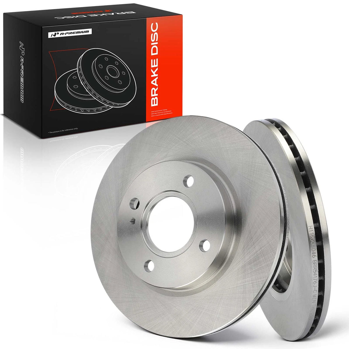 Set of 2 Front Side Disc Brake Rotors for Ford Fiesta (2011–2019) BRRF209, BD180389E, PRT6061