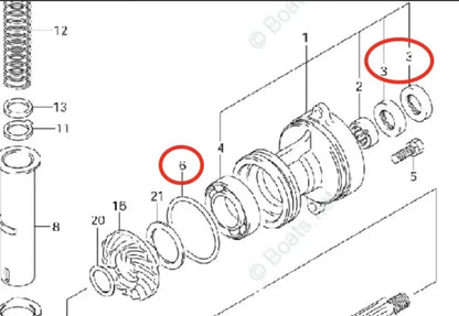 Lower Gearcase Unit Seal Kit 09289-22007 09204-03003 for Suzuki Outboard
