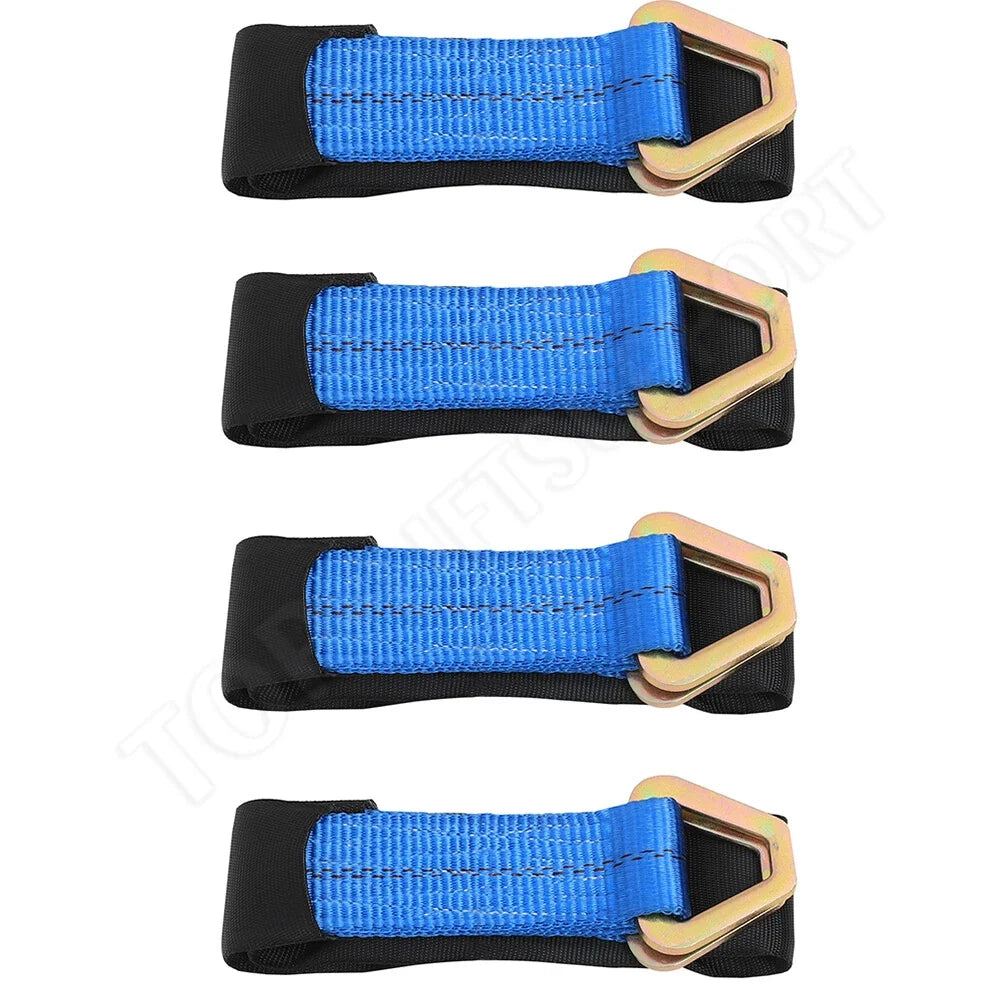 Set of 4 2" x 36" Tie Down Tow Axle Straps with D Ring