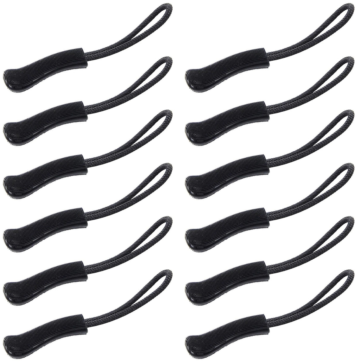 Set of 4 Durable Zipper Pulls for Universal Use (Black)