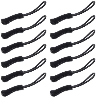 Set of 4 Durable Zipper Pulls for Universal Use (Black)