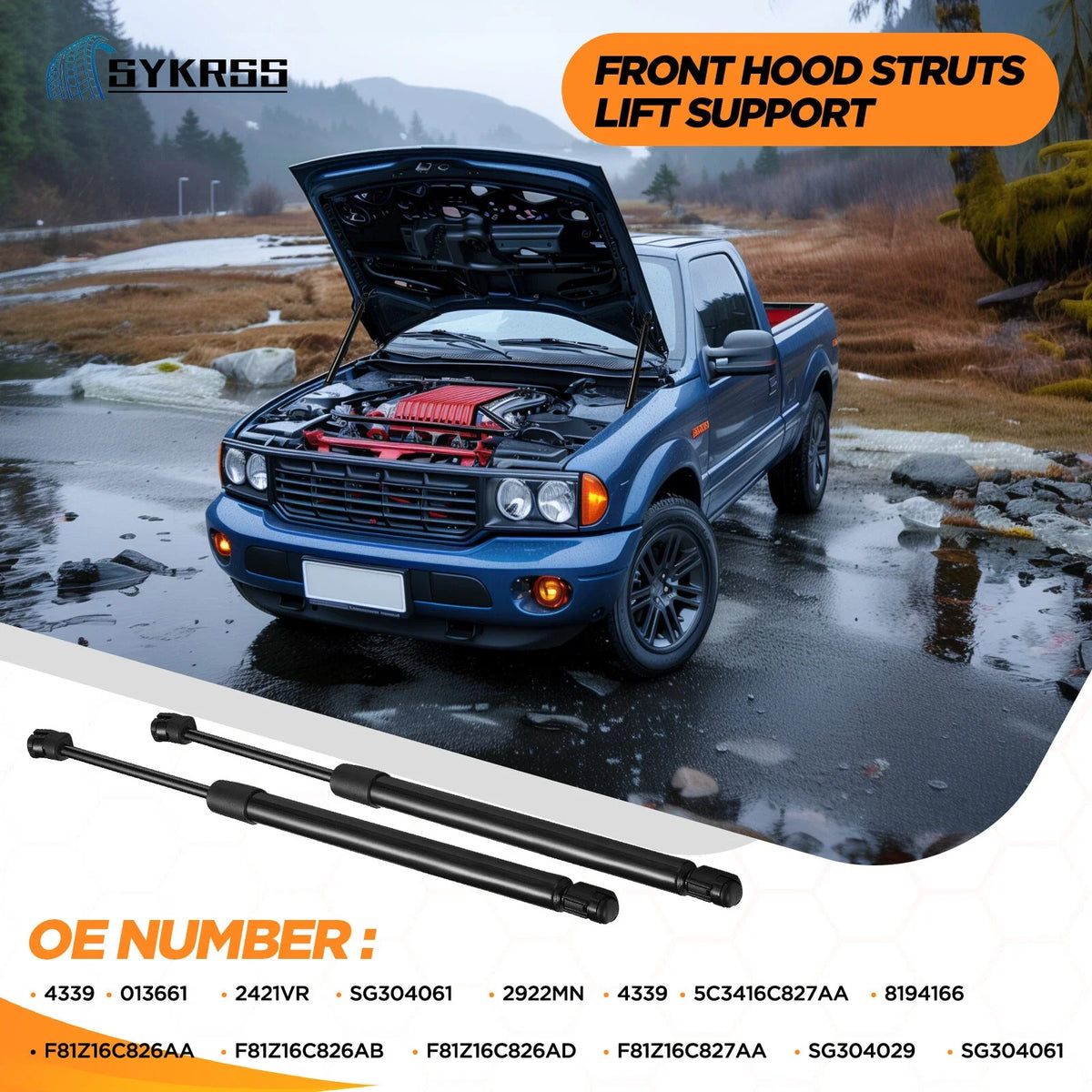 Front Hood Gas Lift Supports Shocks for Ford Excursion F250 F350 (1999–2007)