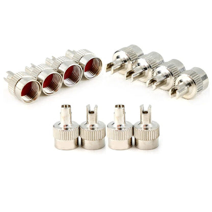 2X Schrader Silver Metal Tire Valve Cap Seal Stem Core Remover Tool