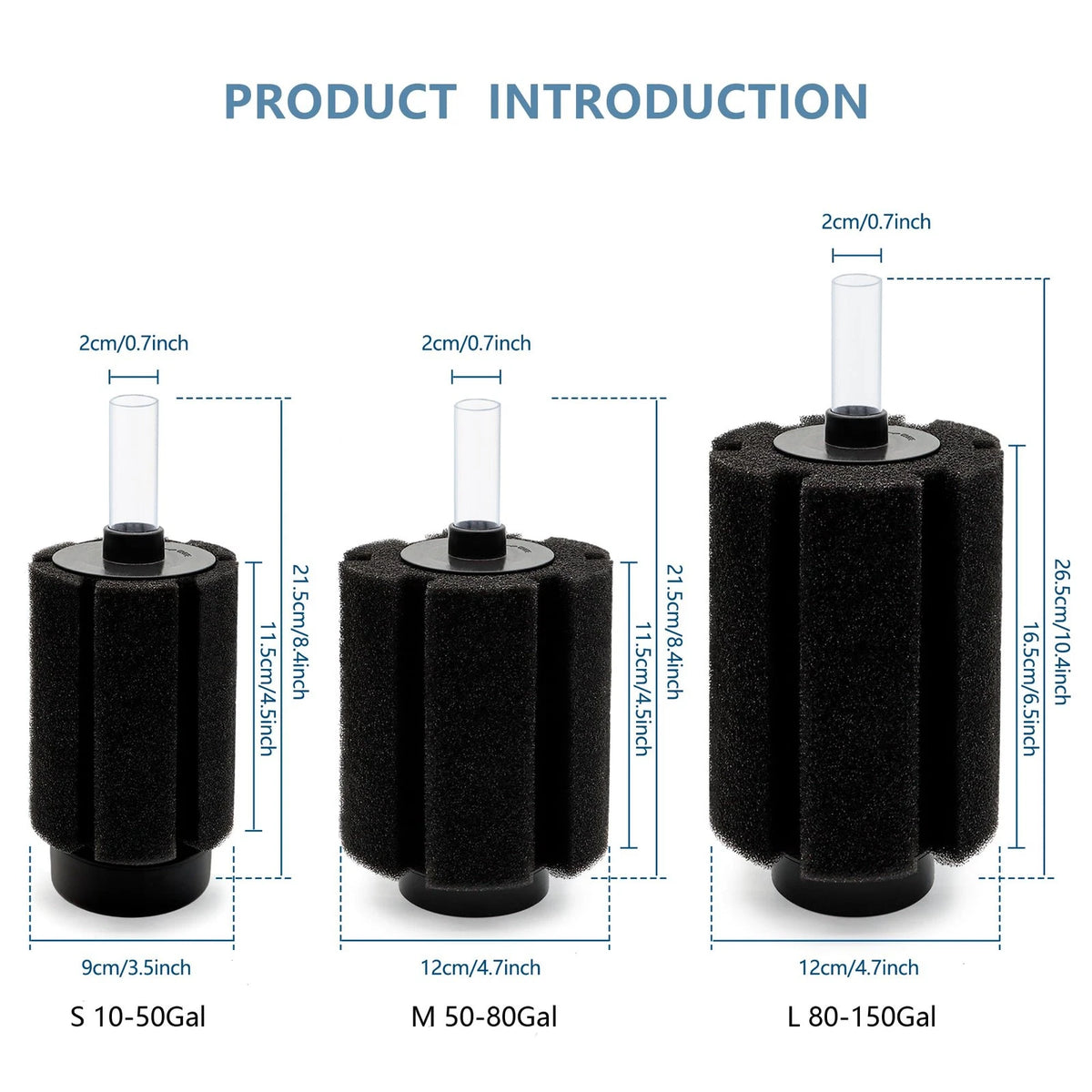 2X Large Aquarium Sponge for 80-150 Gal (Black)