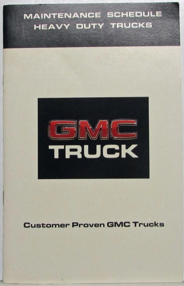 Maintenance Schedule Booklet for GMC Heavy Duty Truck (1986)