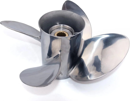 Set of 4 Blades 13x19 Outboard Propeller for Mercury 40-140HP (15 Tooth) Stainless Steel