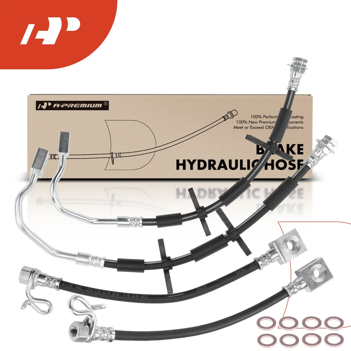 Set of 4 Brake Hydraulic Hoses for Ford F-150 (2004–2004)