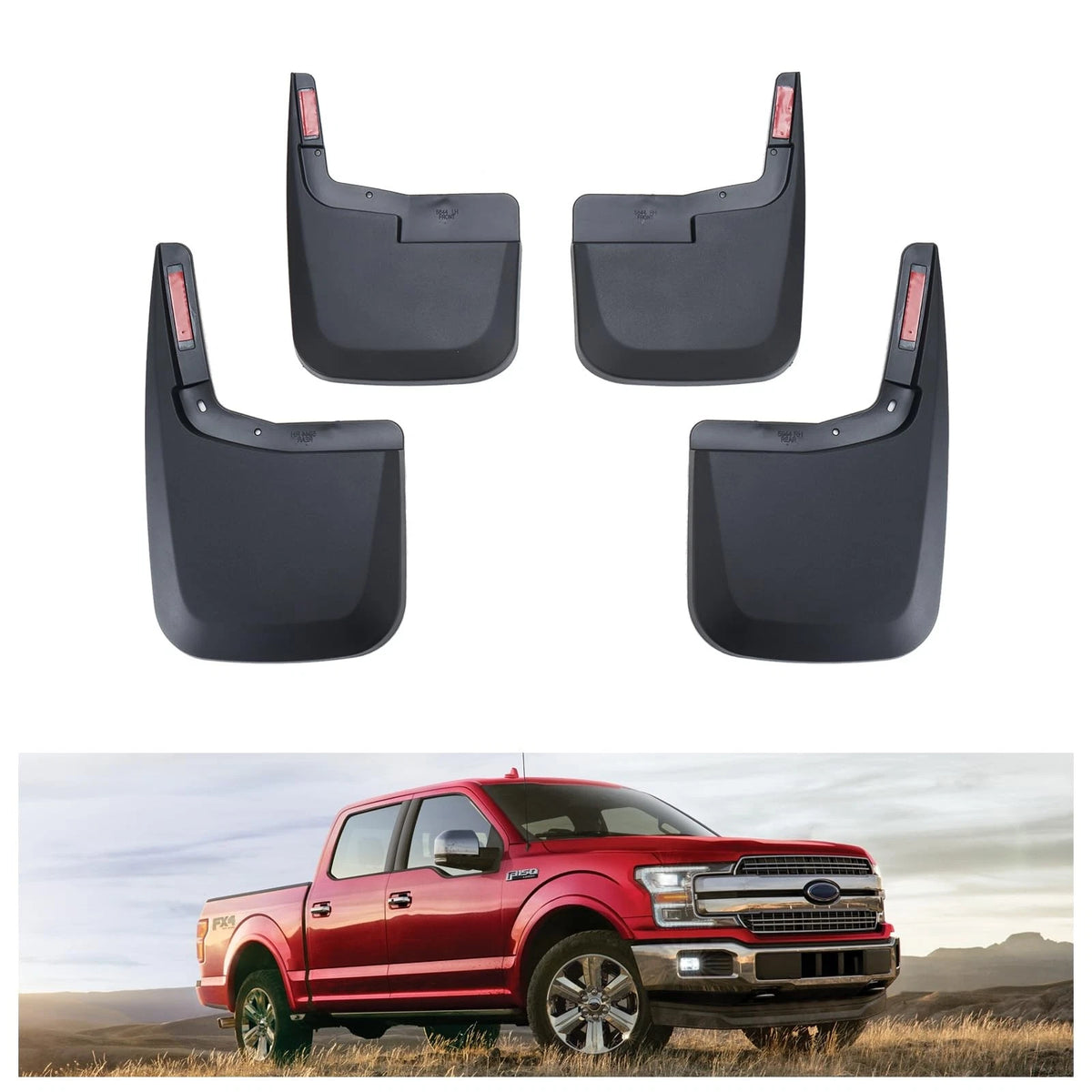 Set of 4 Heavy Duty Mud Flaps for Ford F150 (2015–2020) No Drill