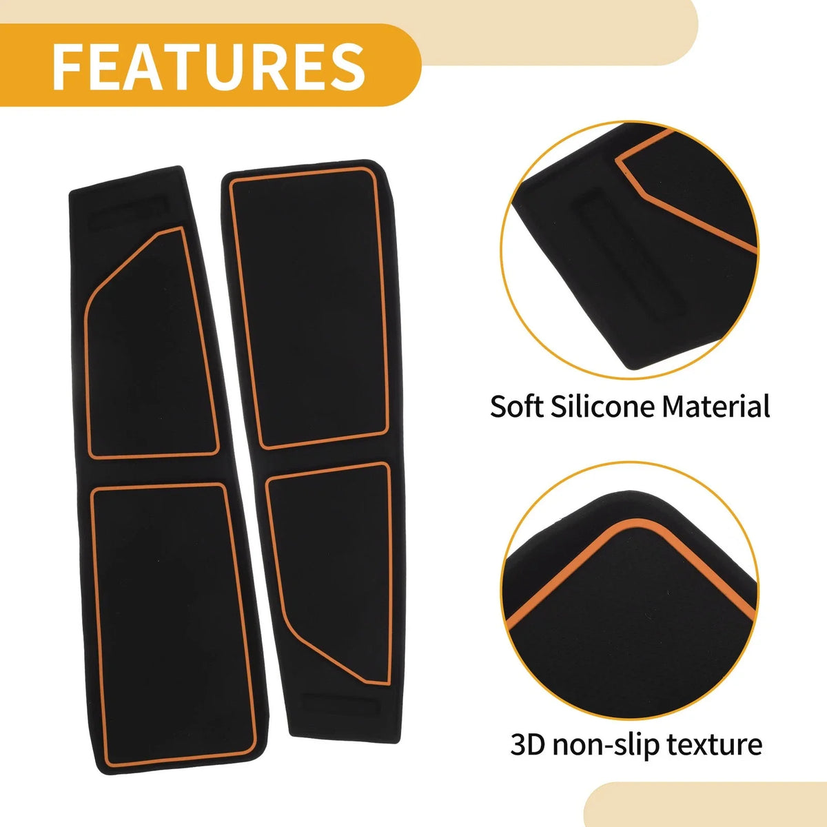 Dashboard Cover for Ford Bronco (2021–2024) Black Orange Set of 1