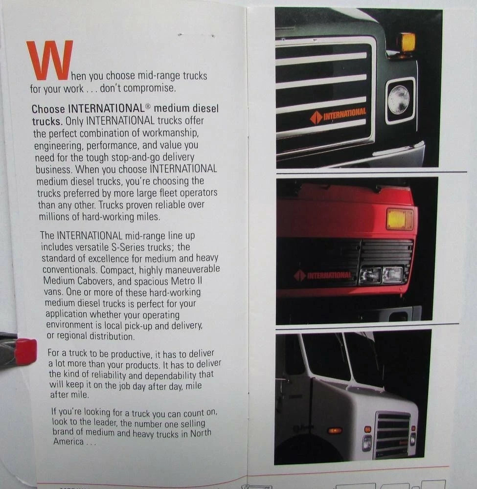 Sales Brochure for International Trucks IHC Medium Diesel (1988)