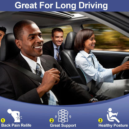 Lumbar Support Pillow for Car Seat - Memory Foam Black
