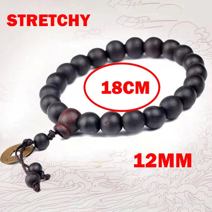 2X 12MM Wooden Buddha Prayer Beads for Mala Bracelet