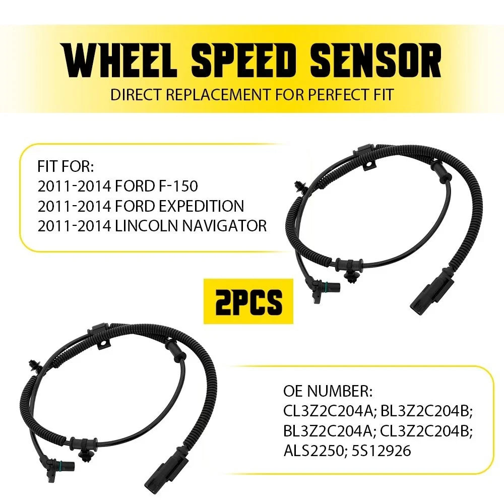 Pair Front Wheel Speed Sensor for Ford F150 Expedition Lincoln Navigator (2011–2014)