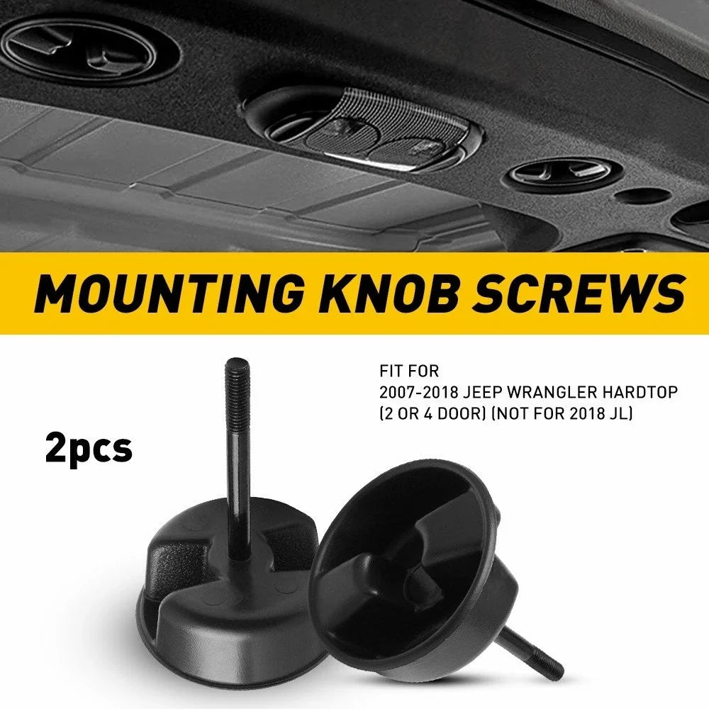 2PC Hardtop Mounting Knob Screws for Jeep Wrangler (2007–2018)