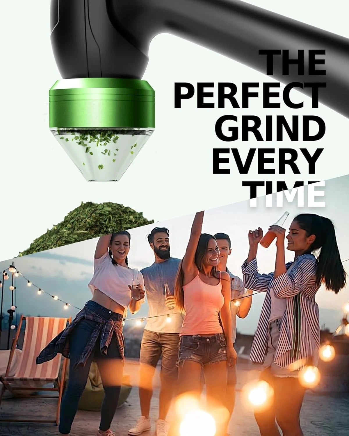 Electric Herb Grinder for Portable Use (2g, USB Rechargeable, Black)