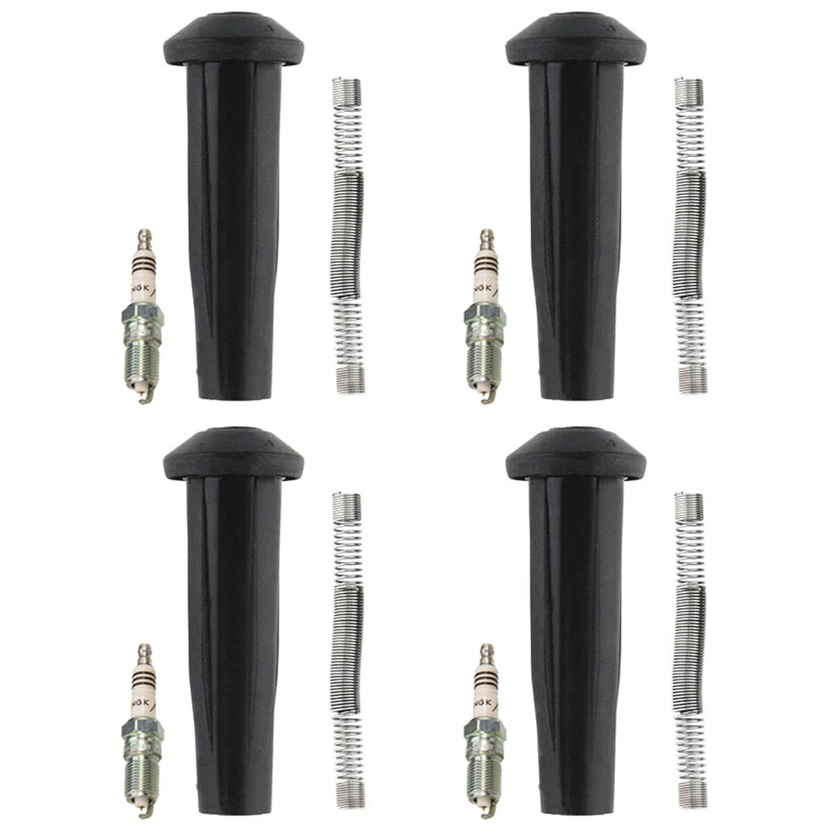 Set of 4 NGK Iridium IX Spark Plugs & Denso Coil Boots for Escape Mariner Tribute (L4)